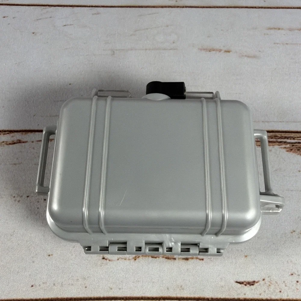 Pelican i1010 Silver Micro Case Waterproof iPod Hard Case w/ Aux Jack Used